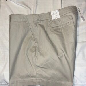 NWT Talbots Relaxed Chino Shorts 7" Inseam Khaki Beige Cotton Blend Size 22W‎